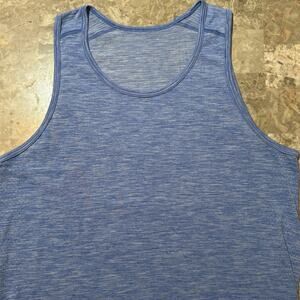 Lululemon Shirt Mens Medium Blue Metal Vent Tech Tank Top Sleeveless Gym Running
